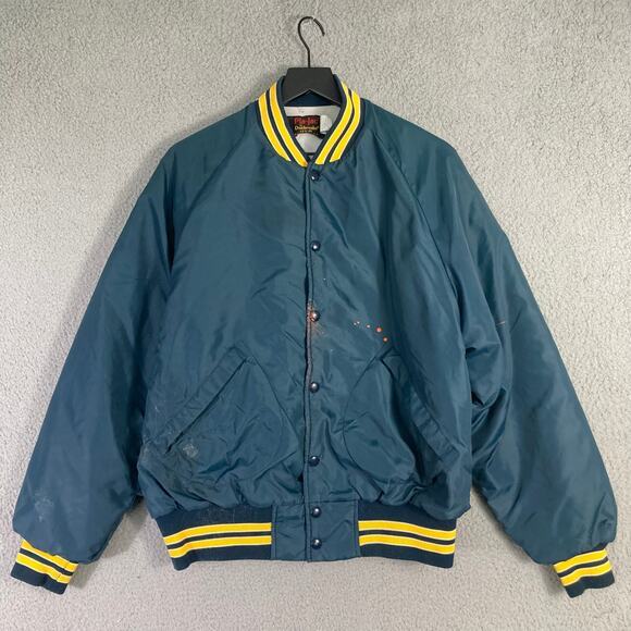 Men's Vintage Bomber Jacket Size 44 Navy Casual Fall‎ Dunbrooke - Picture 5 of 13